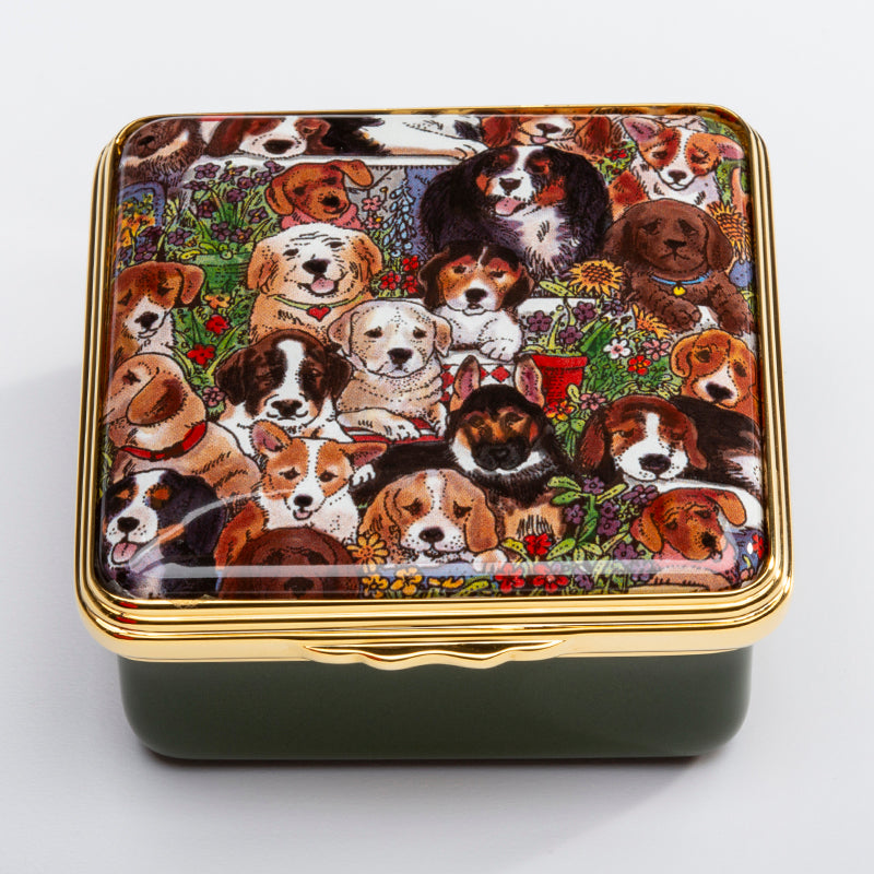 Dogs Leave Pawprints On Your Heart Enamel Box - Personalised