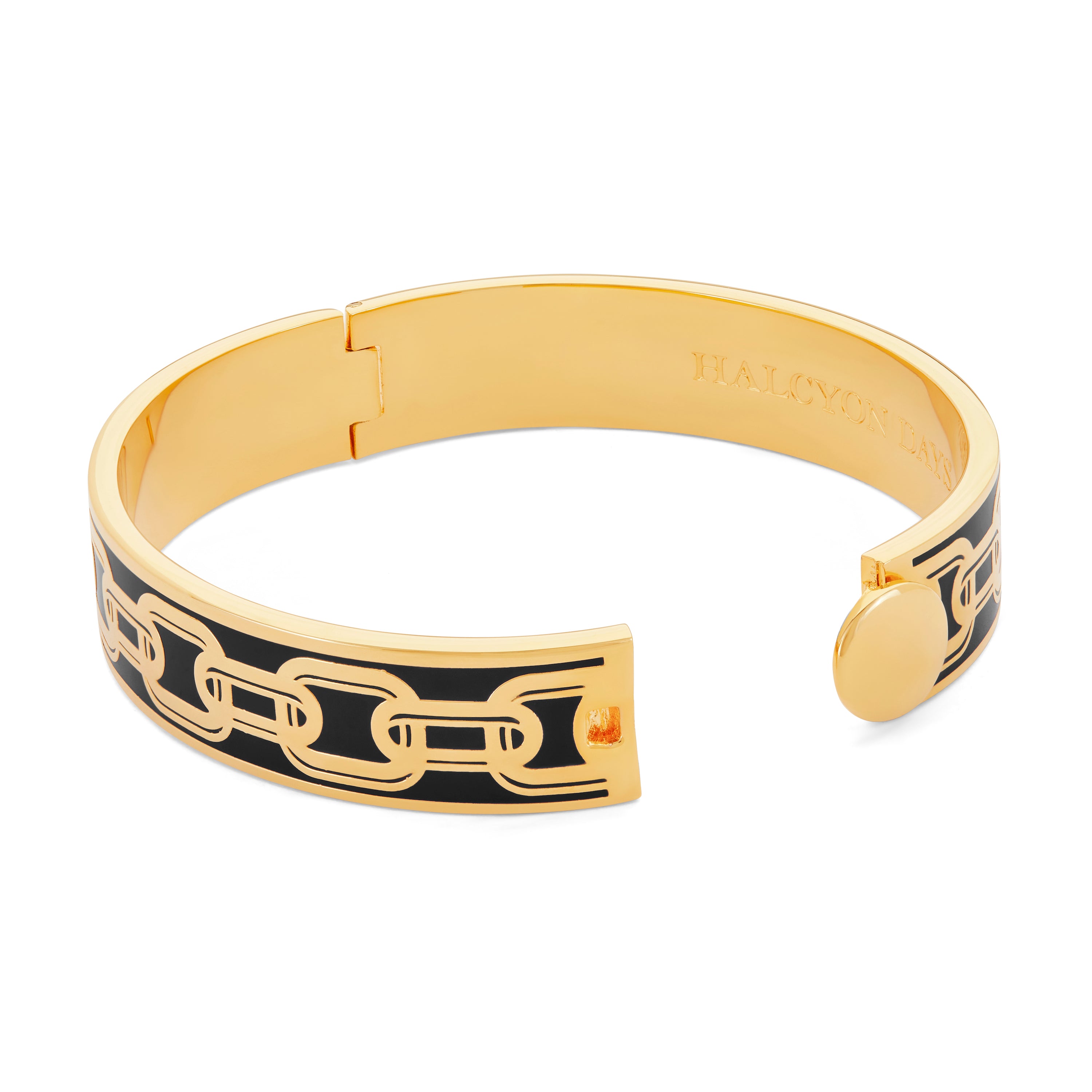 Block Gold Chain Chain Black & Gold Hinged Bangle – HALCYON DAYS