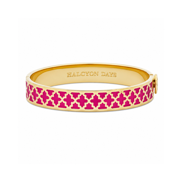 Agama Hinged Bangle in Pink Tourmaline & Gold