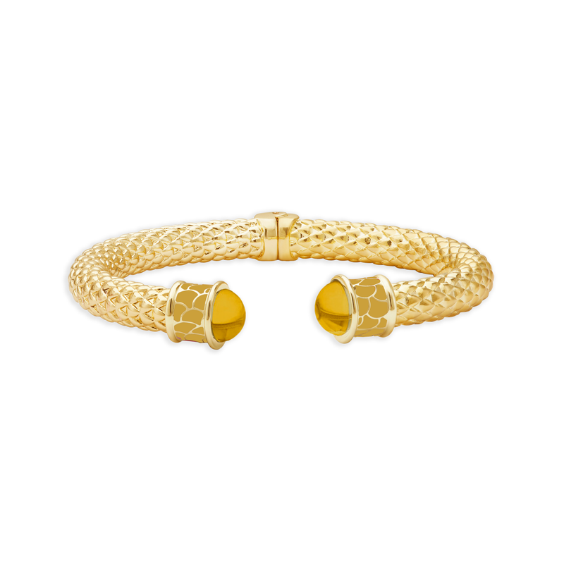 Minoan Hinged Bangle in Citrine & Gold