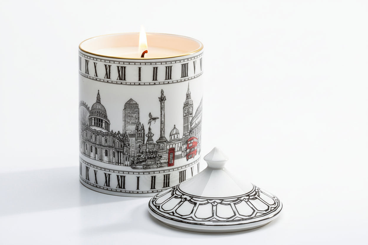 London Icons Lidded Fine Bone China Candle – Hyacinth – HALCYON DAYS