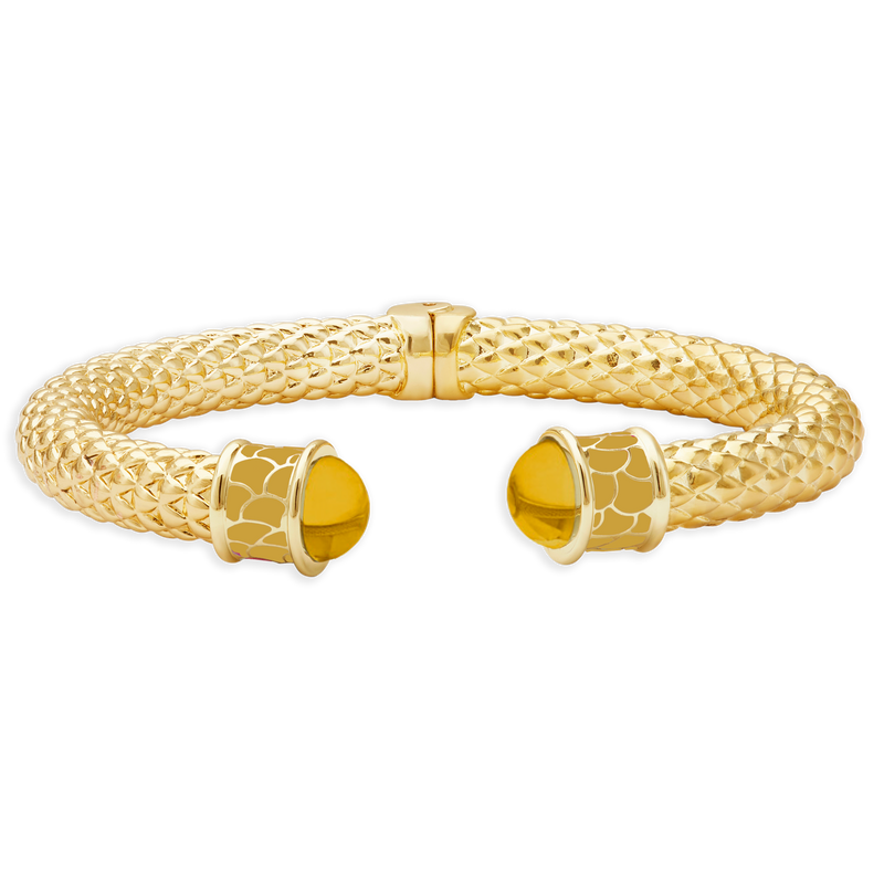 Minoan Hinged Bangle in Citrine & Gold