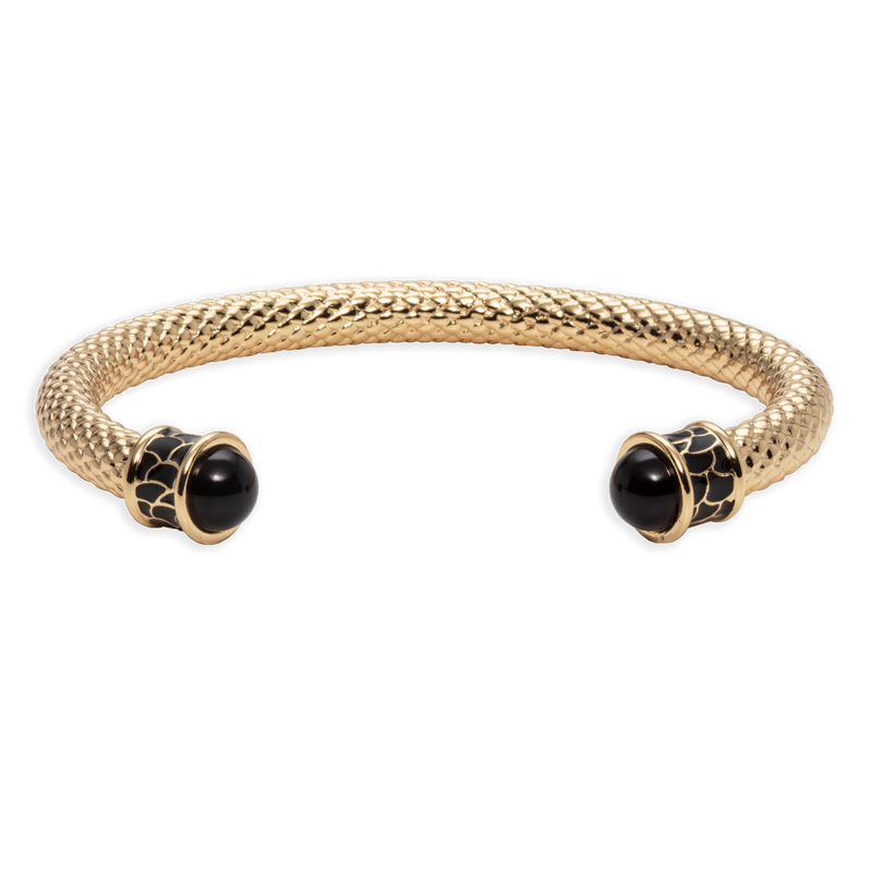 Salamander Torque Black & Gold Bangle