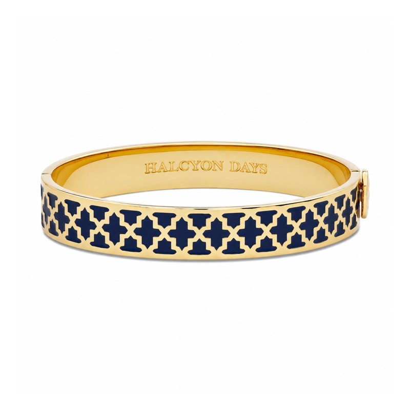 Agama Hinged Bangle in Estate Blue & Gold