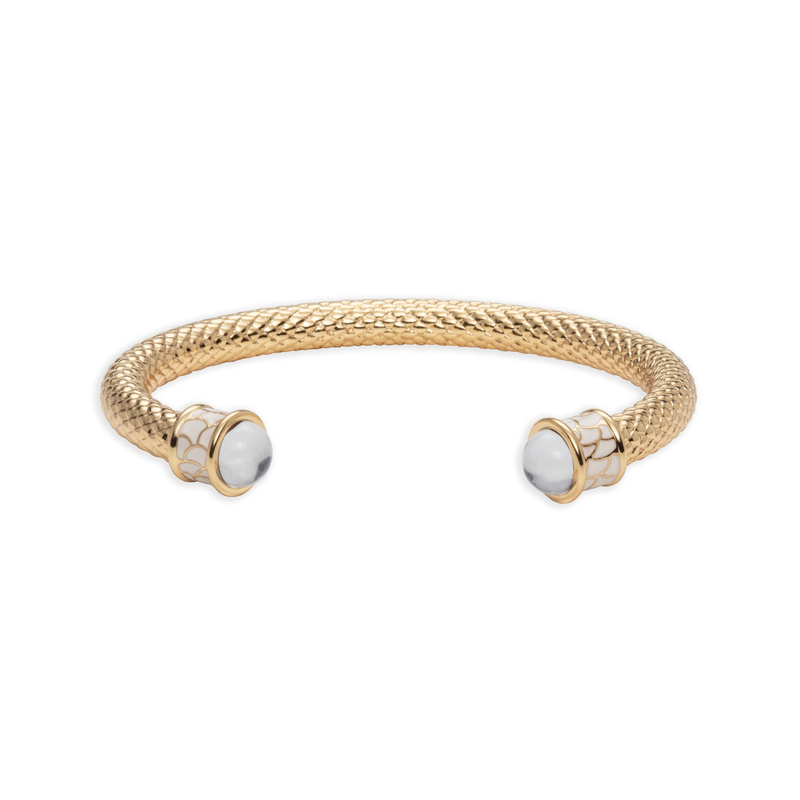 Salamander Torque Diamond & Gold Bangle