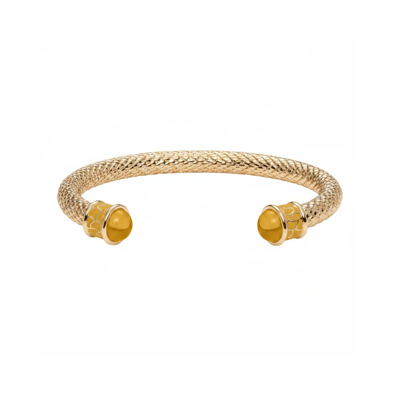 Salamander Torque Bangle in Citrine & Gold