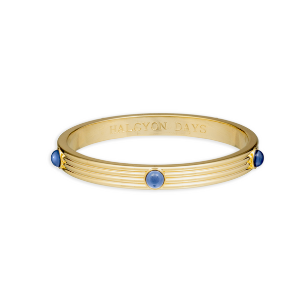 Ribbed Cabochon Push-on Bangle in Forget-Me-Not Blue