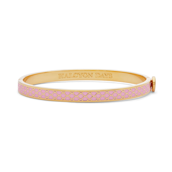 Skinny Salamander Hinged Bangle in Pink & Gold
