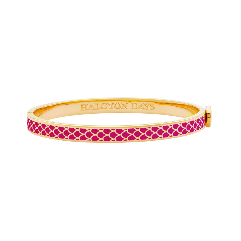 Skinny Salamander Hinged Bangle in Pink Tourmaline & Gold