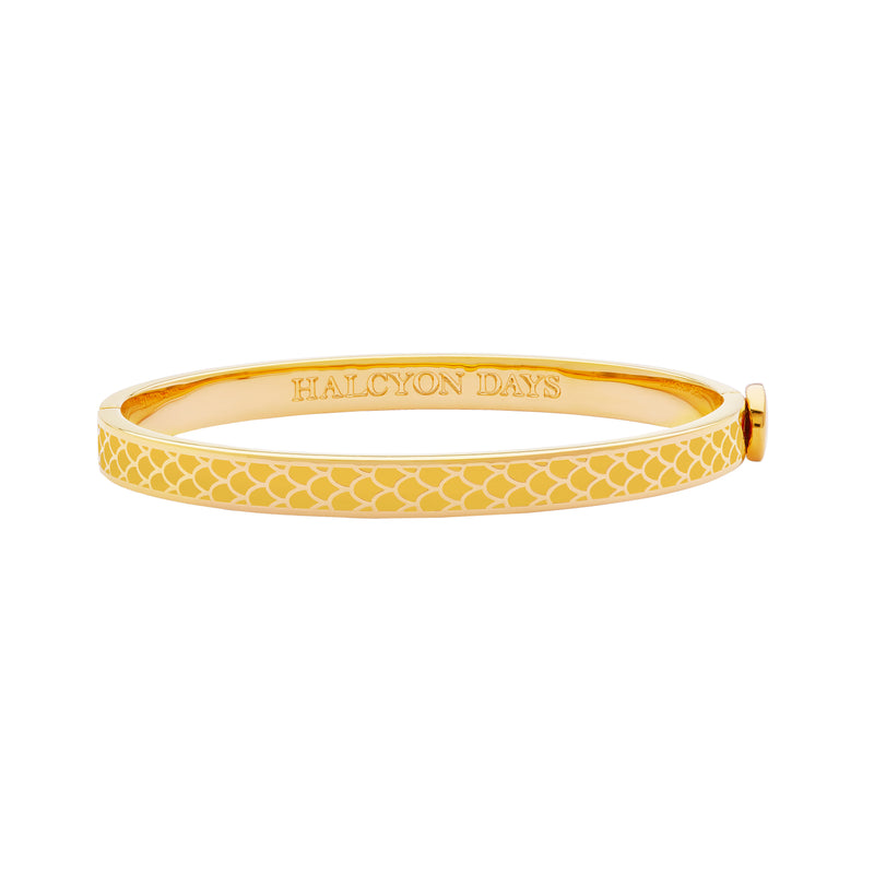 Skinny Salamander Hinged Bangle in Radiant Yellow & Gold