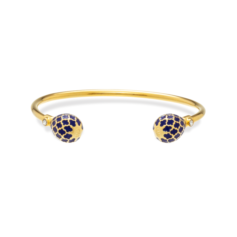 Agama Torque Deep Cobalt & Gold Bangle