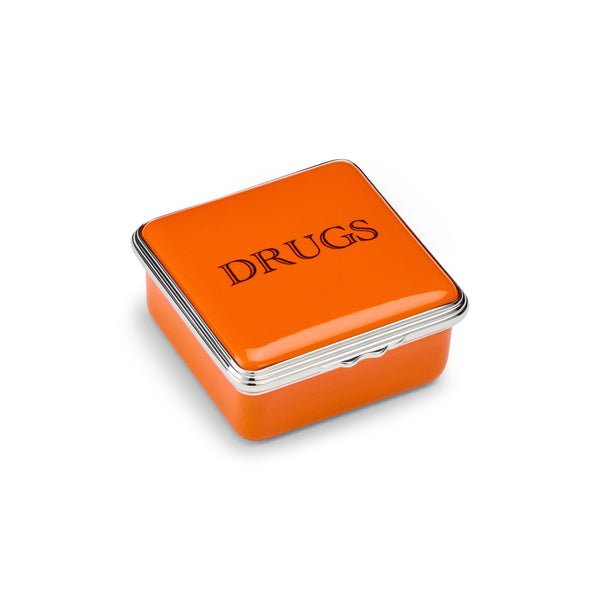 Square DRUGS Enamel Box - Orange – HALCYON DAYS
