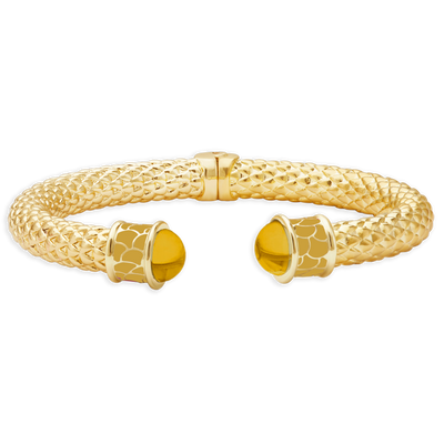 Minoan Torque Citrine & Gold Bangle