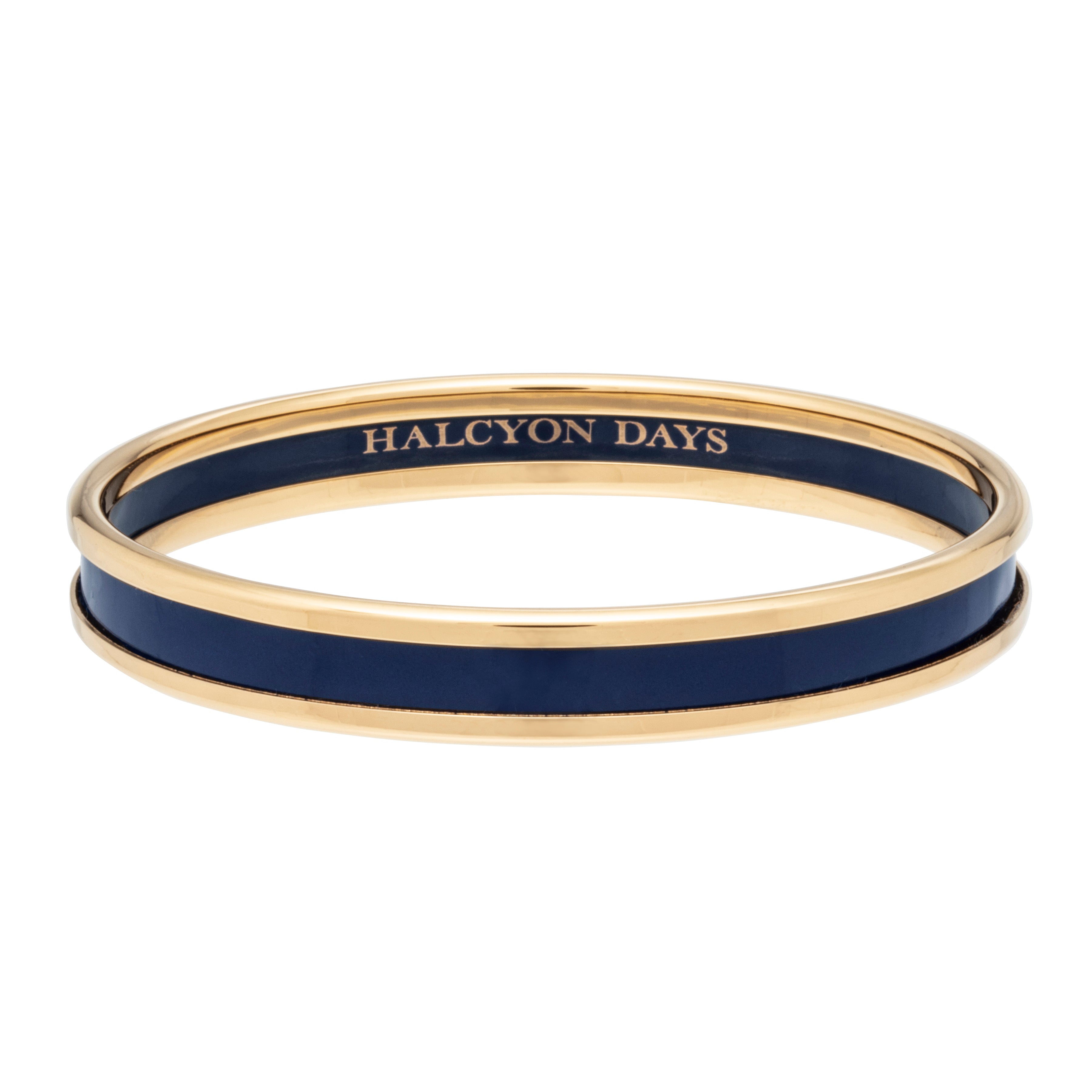 Skinny Navy & Gold Enamel Bangle | Halcyon Days – Halcyon Days