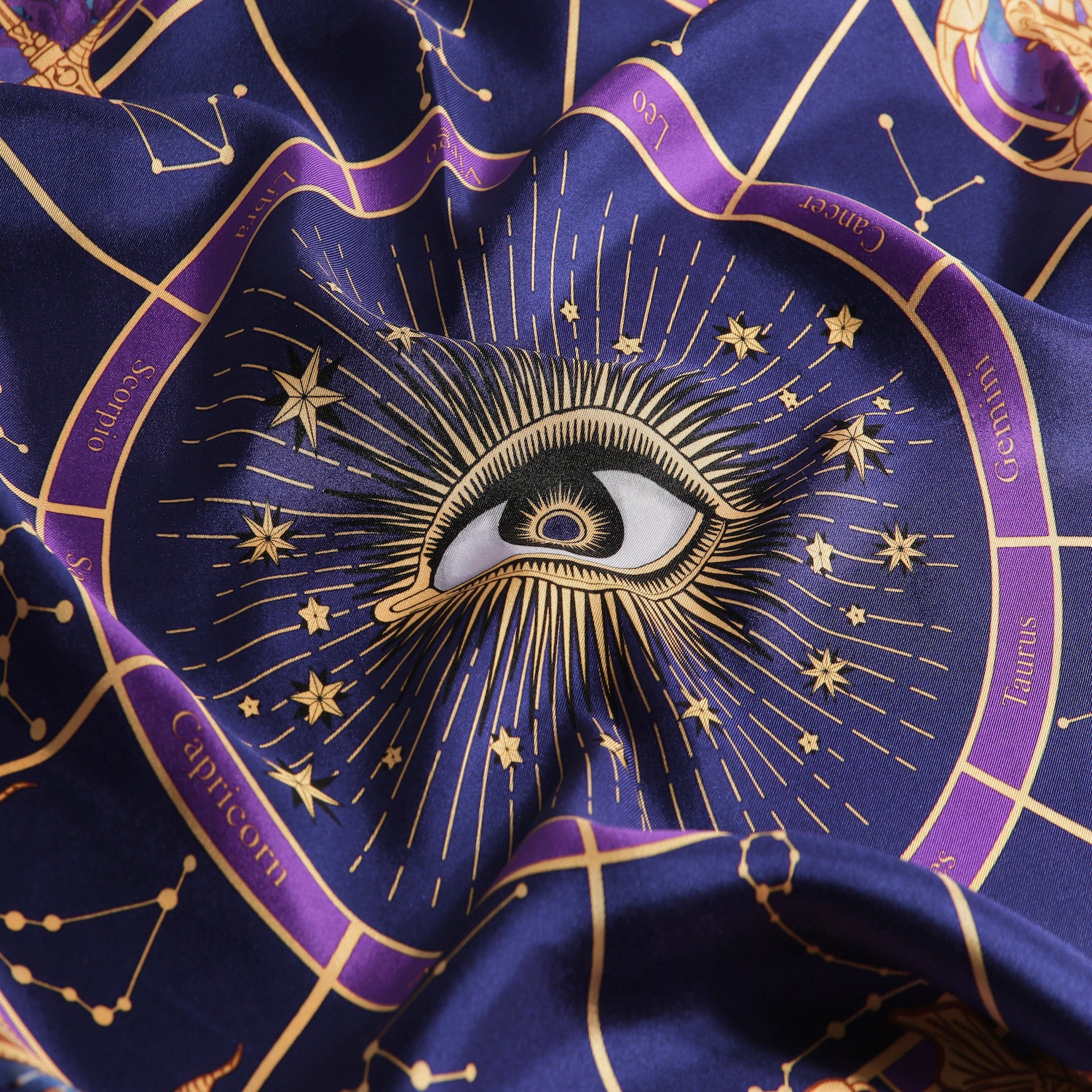 スカーフ Elios Silk Scarf Adorned With Zodiac Illustrations 100% Silk Scarf Signs of the Zodiac Astrology Bandana – Rose