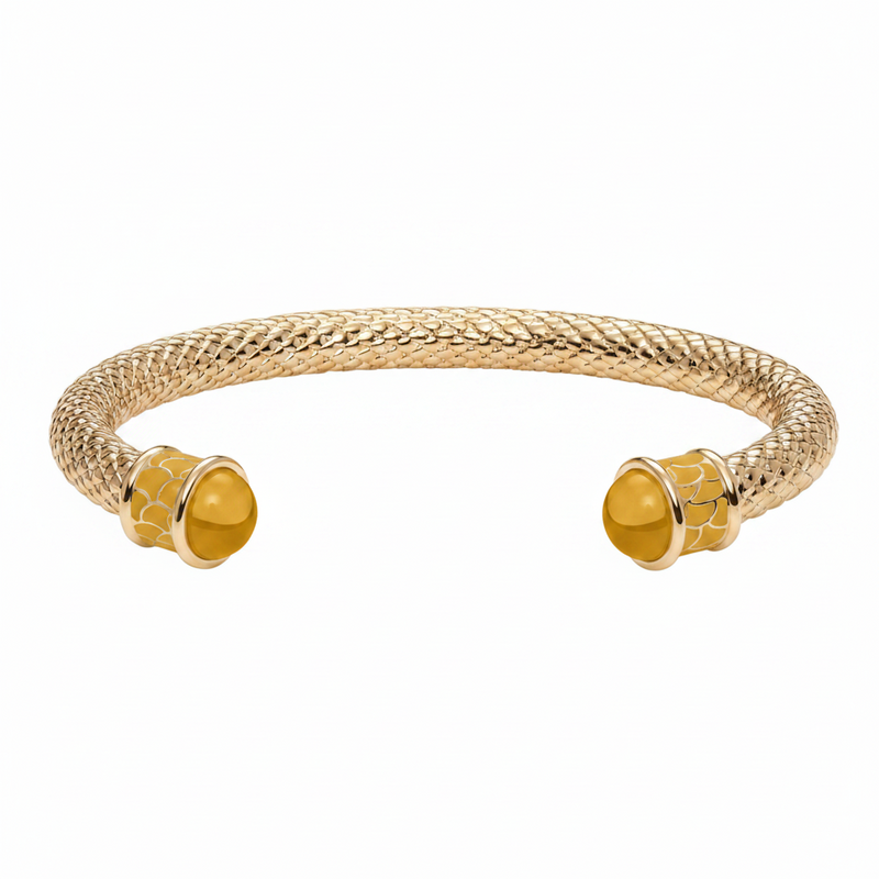 Salamander Torque Bangle in Citrine & Gold