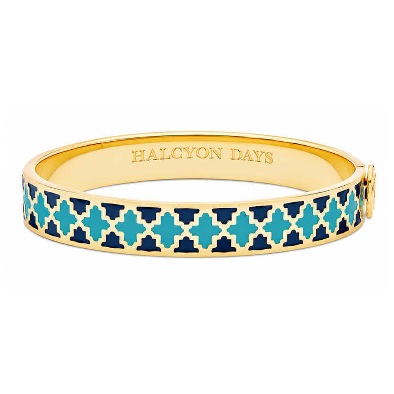 Agama Two Tone Hinged Bangle in Estate Blue & Turquoise