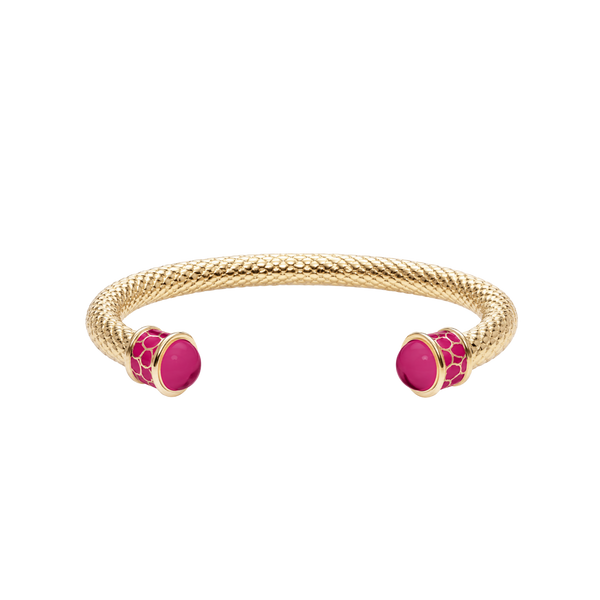 Salamander Torque Bangle in Pink Tourmaline & Gold