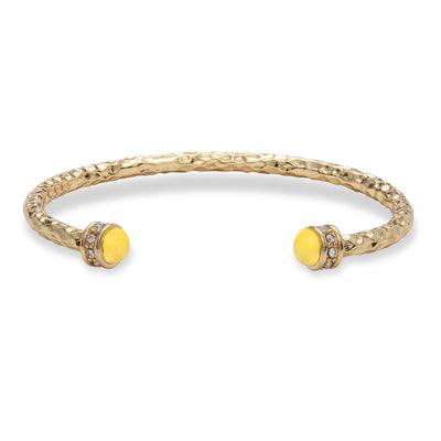 Hammered Torque Citrine Gold Bangle