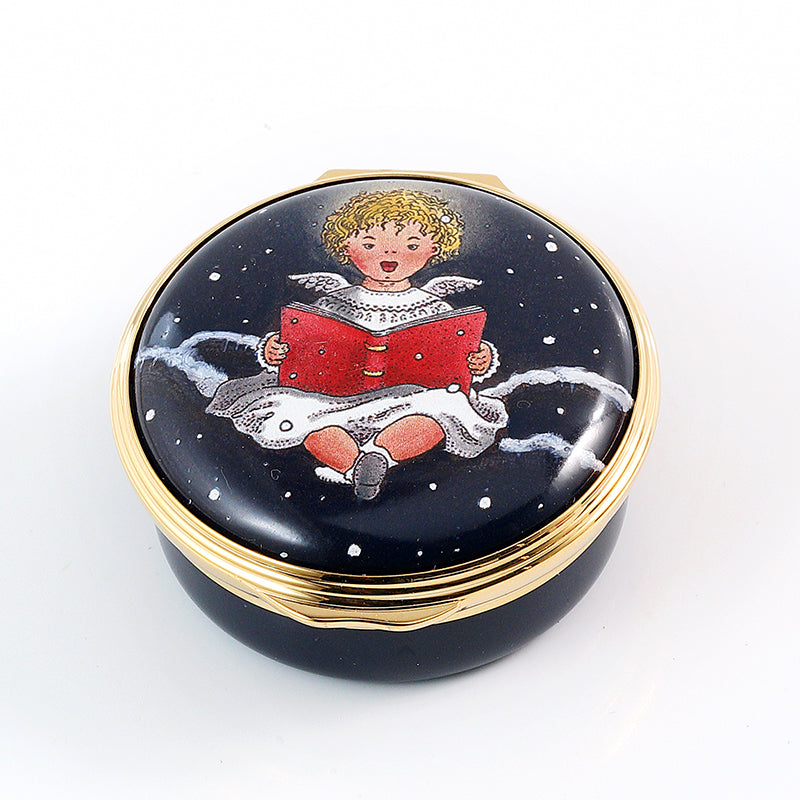 X'mas　サンタクロースの エナメルBox  　ハルシオンデイズ　イギリス製 ○ab-198/ハルシオンデイズ BOX付ワンコのエナメルボックス