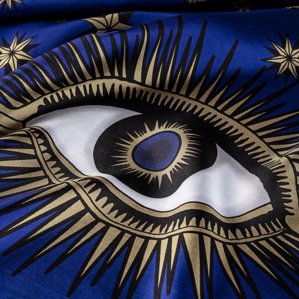 小物 Kenzo Paris eye scarf Kenzo Eye print modal and silk scarf - Blue | 0082820756N730VAR1